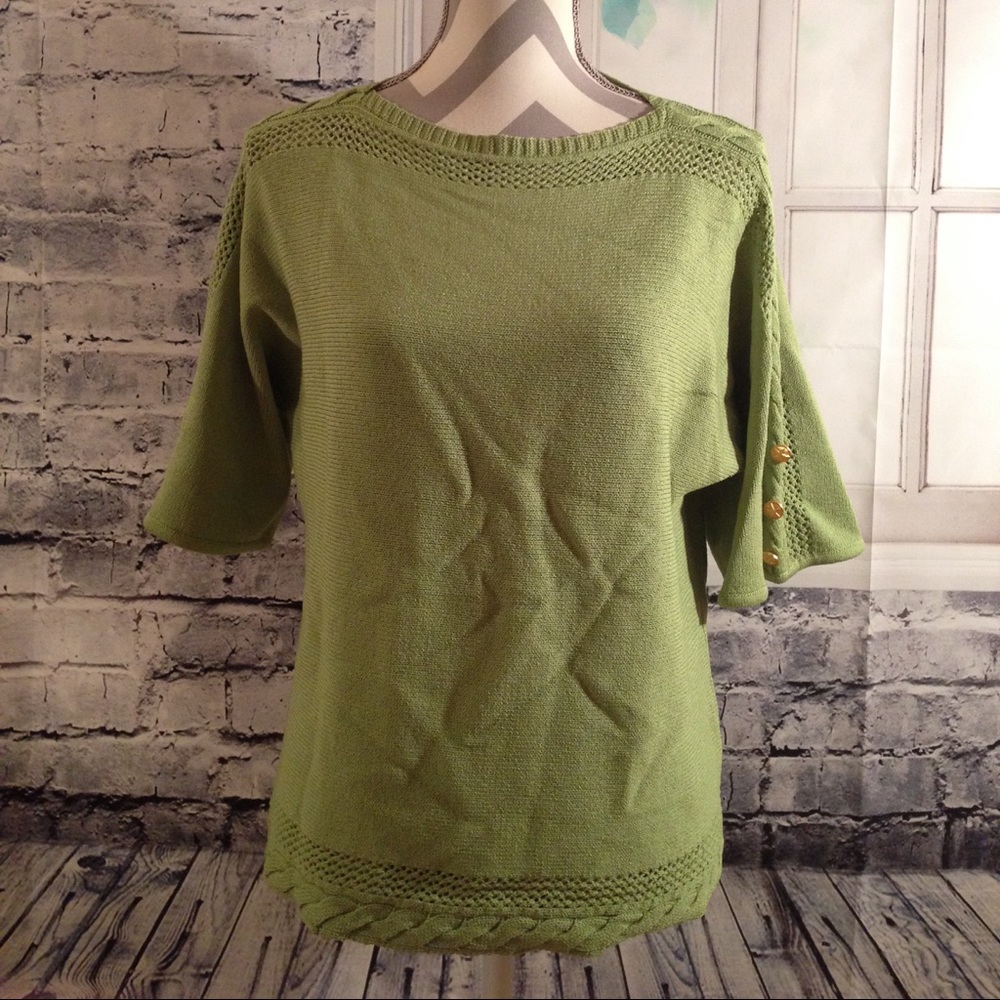 Green Knit St. John Top